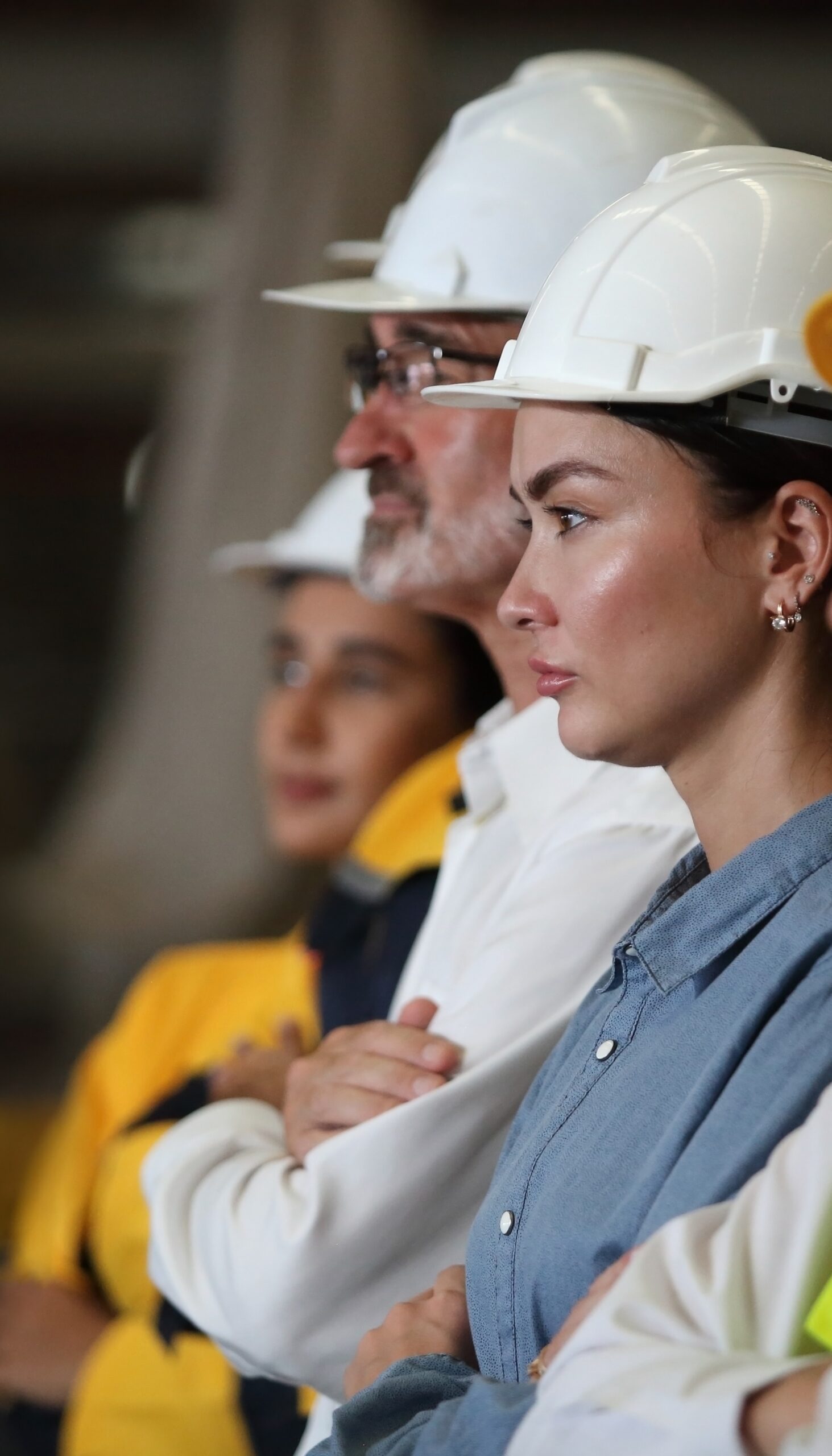 engineer team standing at industry