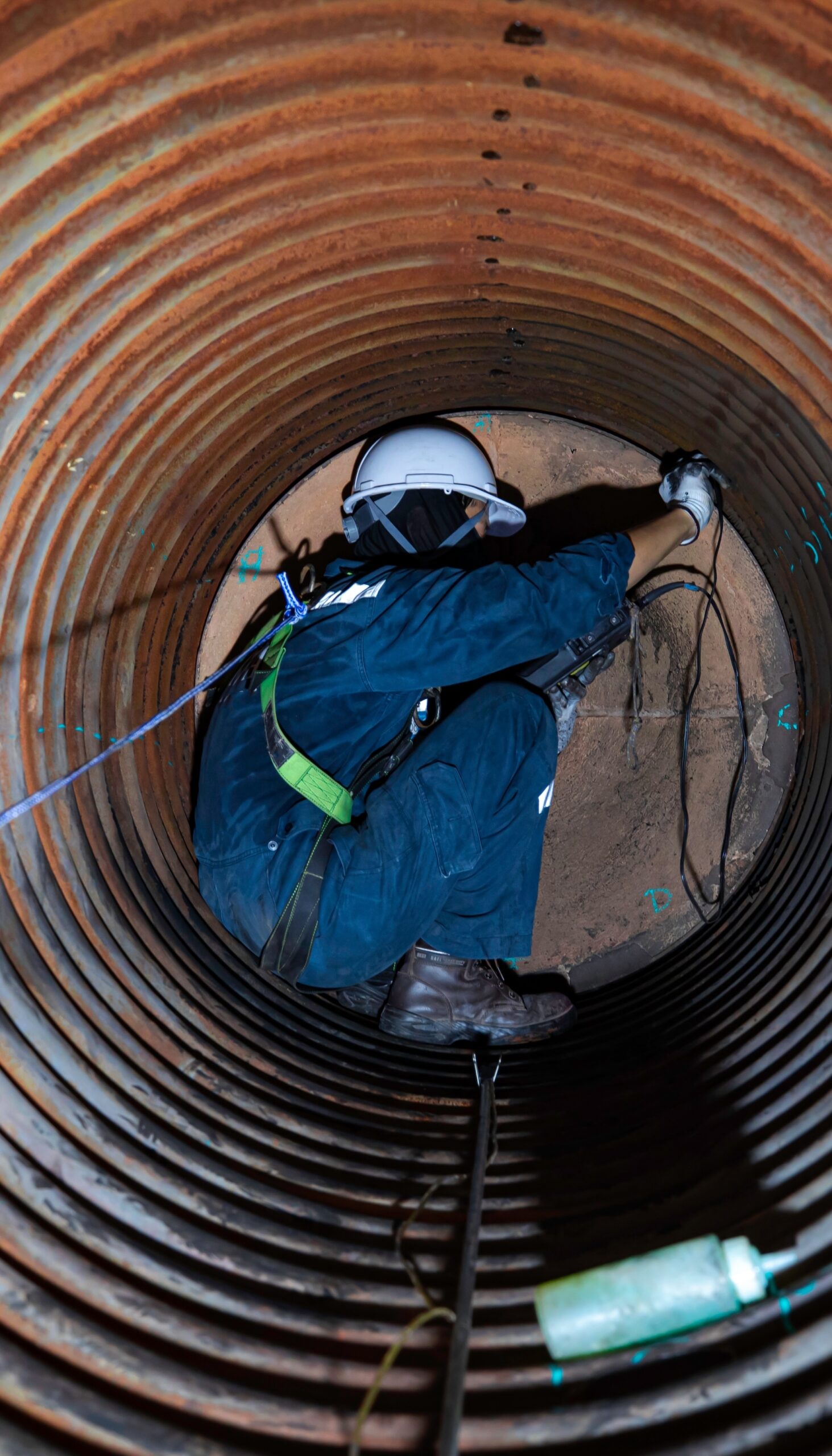 Male,Worker,Inspection,Measured,The,Coil,Pipe,Circular,Thickness,Of